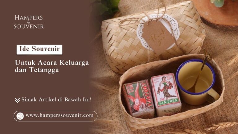 Paket besek bambu berisi teh dan mug dalam Ide Souvenir Untuk Acara Keluarga dan Tetangga