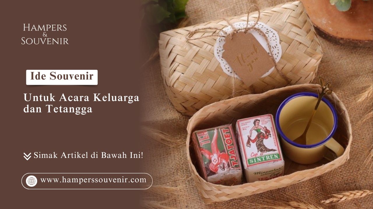 Paket besek bambu berisi teh dan mug dalam Ide Souvenir Untuk Acara Keluarga dan Tetangga